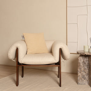 INKUZ square draadloos warmtekussen teddy licht beige 45x45