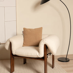 INKUZ square draadloos warmtekussen teddy licht bruin 45x45